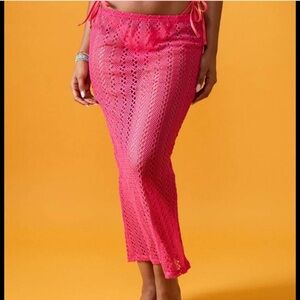 Missguided Vibrant Pink Crochet Sarong